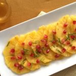 Carpaccio d'ananas au sirop de miel et au citron vert