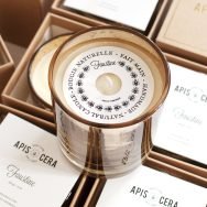 Apis Cera bougie ambre en cire d'abeille