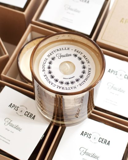 Apis Cera bougie ambre en cire d'abeille