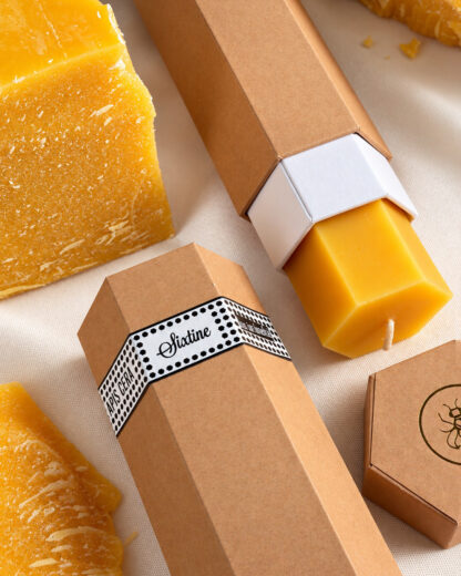 Hexagonal Beeswax candles Sixtine Apis Cera